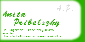 anita pribelszky business card